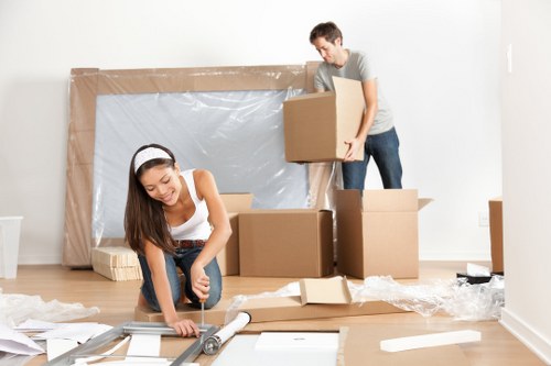 Commercial moving team planning an office relocation in Bow