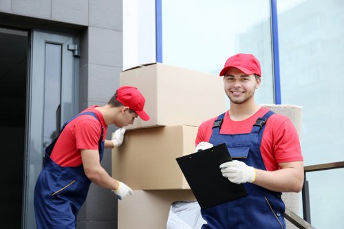 Movers Bow team preparing items for a scheduled move