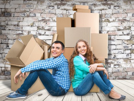 Furniture and household items loaded into a removal van