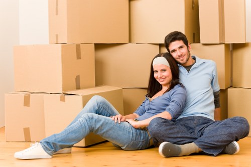 Commercial office moving process in Bow with furniture and IT equipment